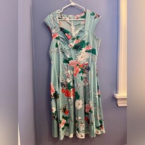 Urban Behavior Teal Floral Midi Dress